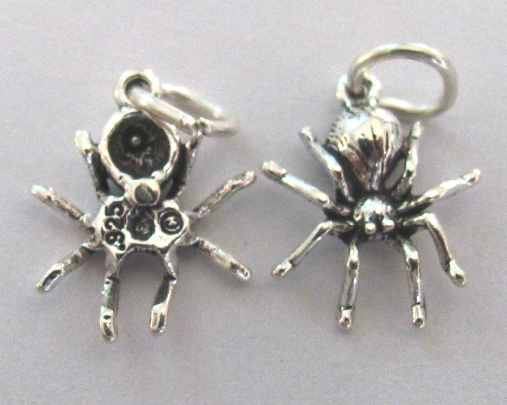 Very small Sterling Silver Spider mini tiny charm.