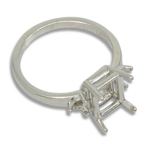 Emerald Cut 3mm Accent Pre-notched Ring Mounting (9x7mm – 16x12mm)