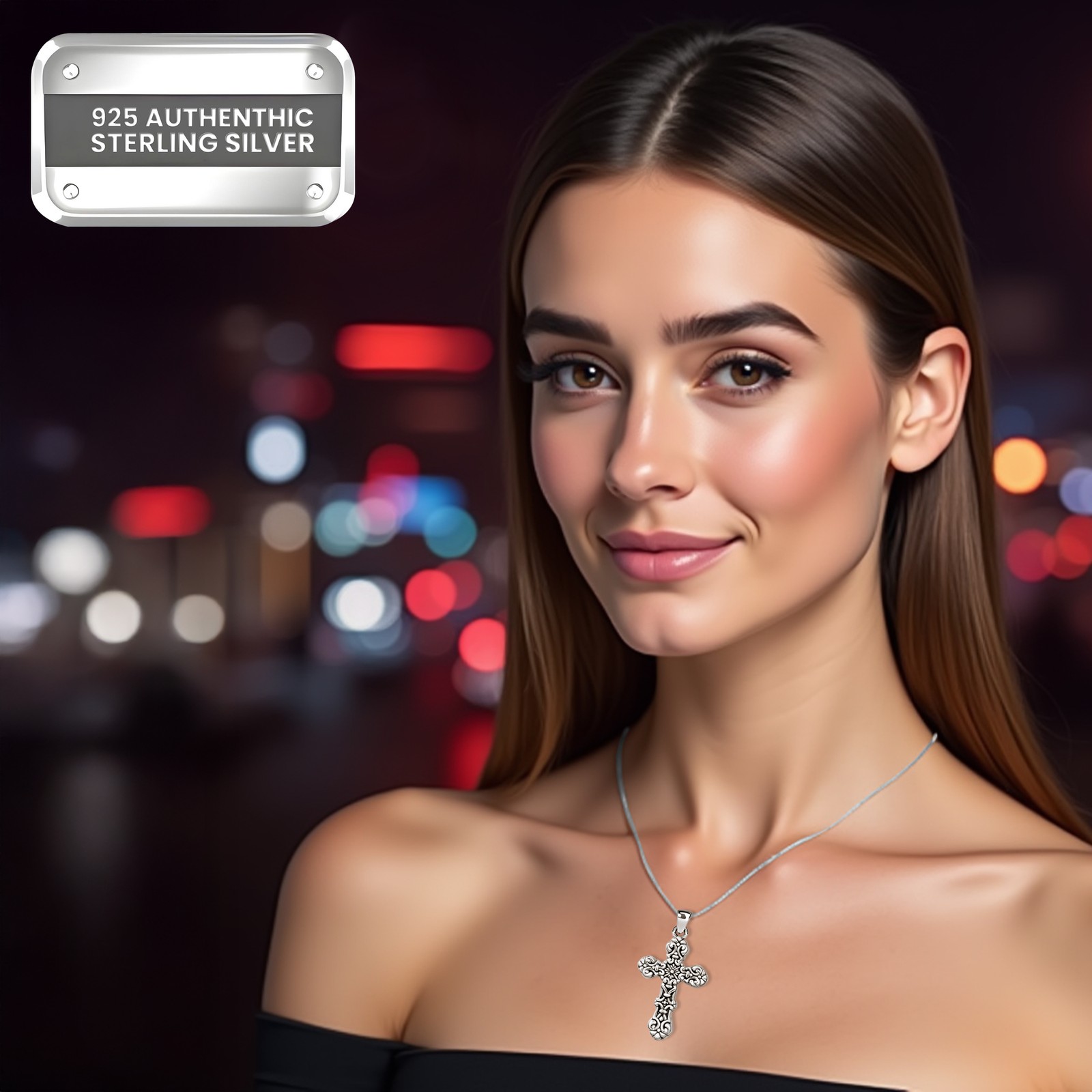 Cross Pendant without Chain in Sterling Silver 3.20 Grams