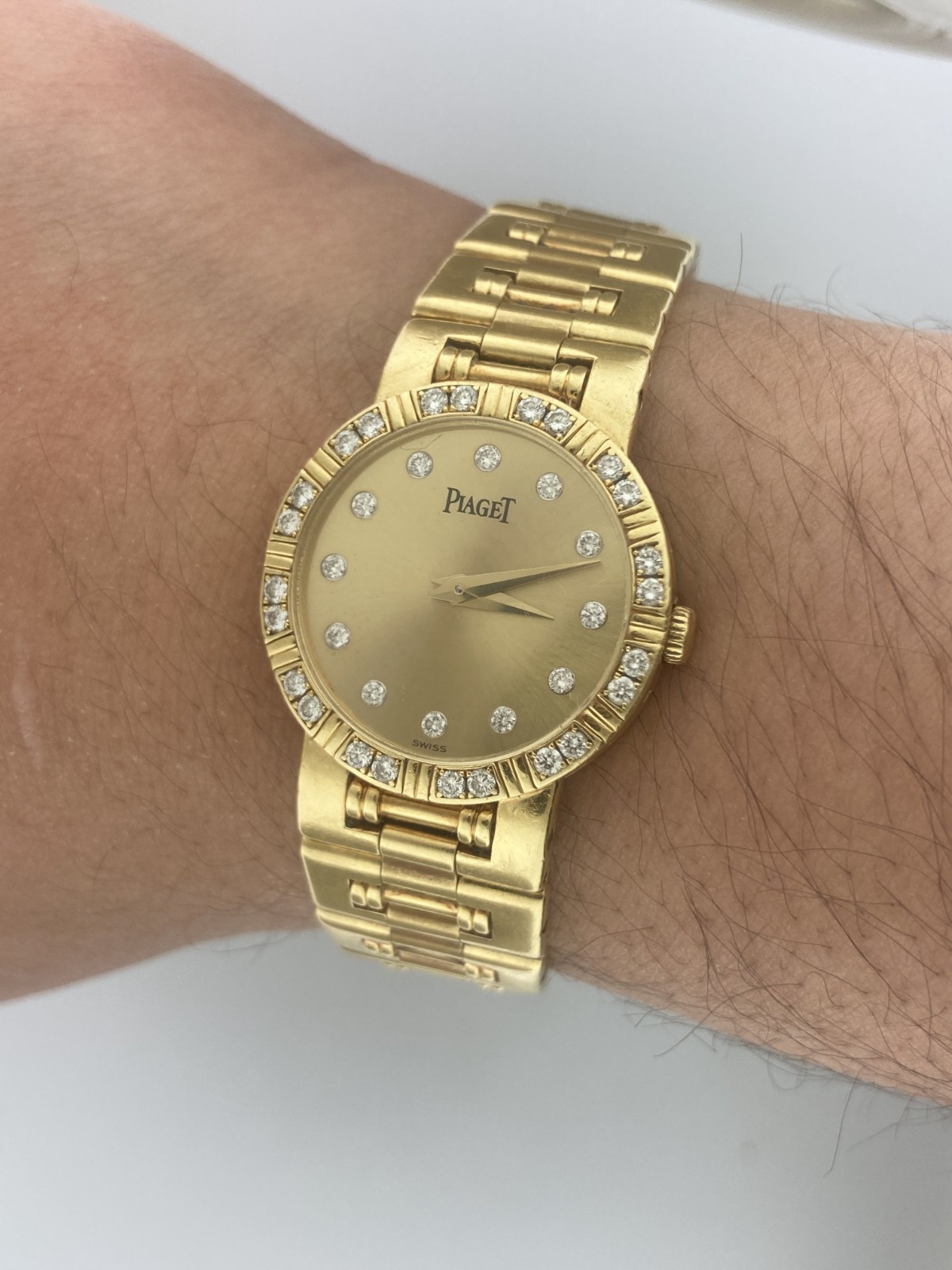 Piaget 23mm Dancer 80564 18k Solid Yellow Gold Diamond Dial Bezel Quartz Polo