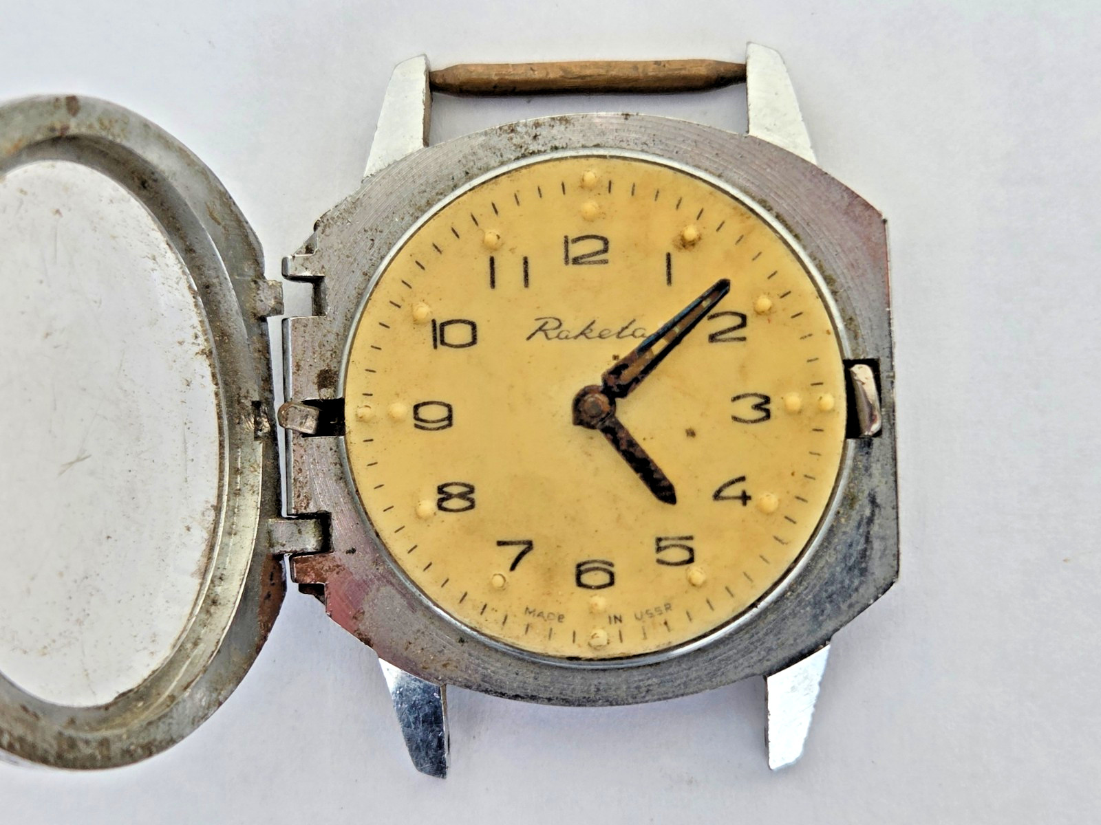 Russian Soviet Watch Raketa Rocket For The Blind Not working for parts US Seller