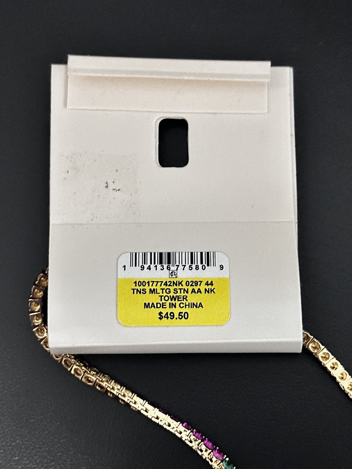 On 34th GoldTone Multicolor Crystal All-Around Tennis Necklace, 16″+2”ext $49.50