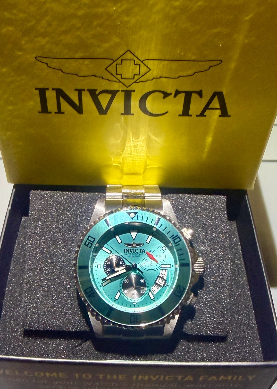 Invicta Pro Diver Men’s Watch – 44mm, Steel Tiffany Blue (51123) NIB