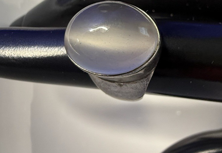 Vintage Nepal Moonstone Ring 925 Sterling Silver Cabochon Statement Band Sz 6