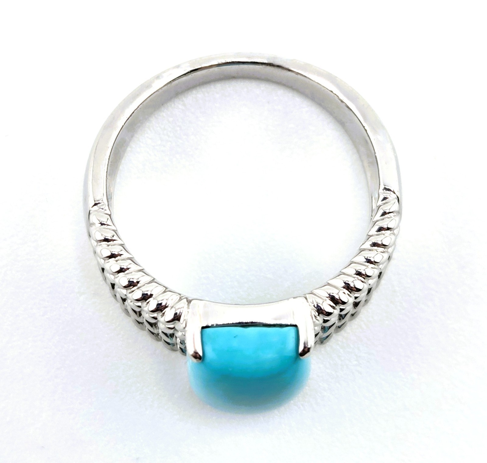Turquoise Sleeping Beauty Ring Size 7 Sterling Silver 925 Thailand 1623