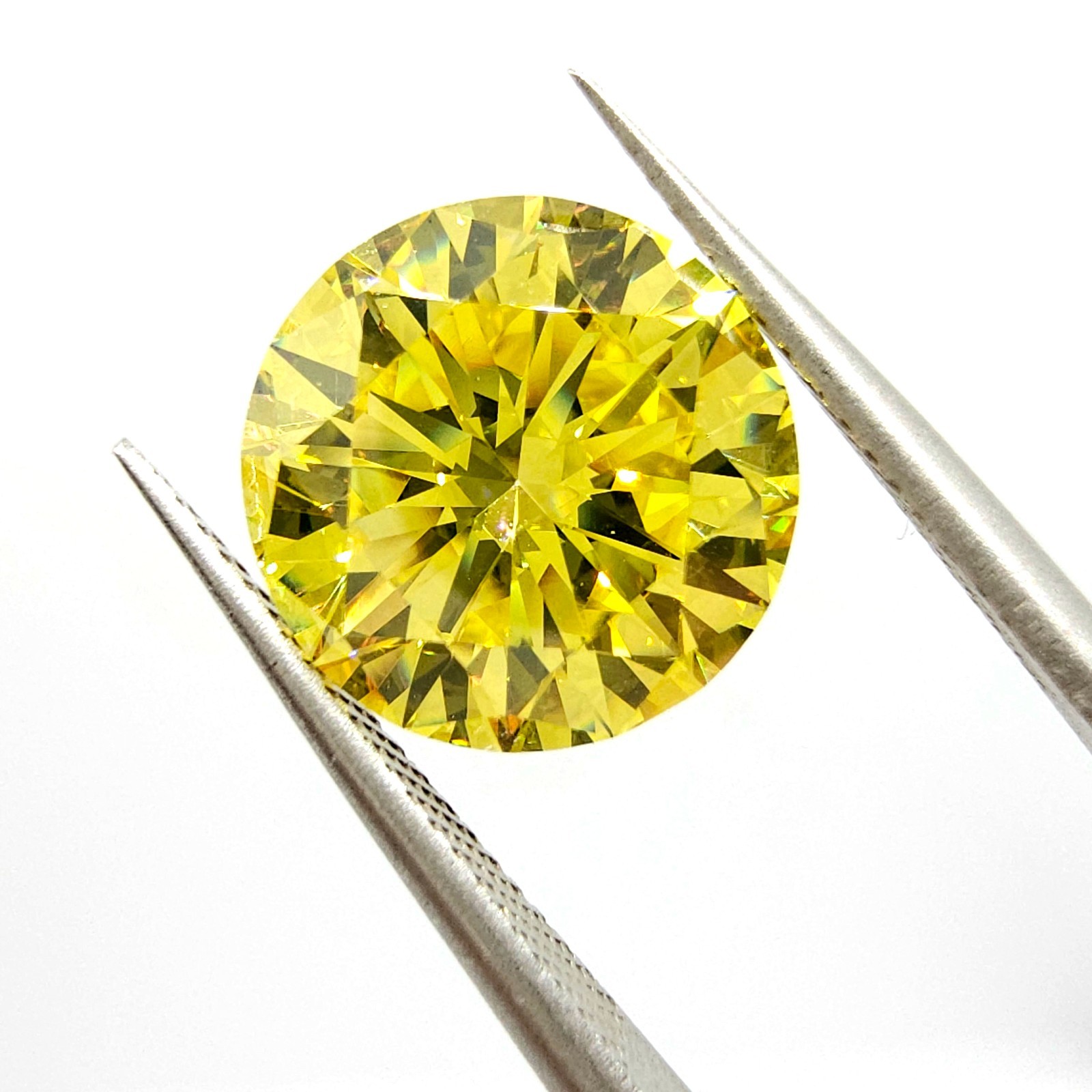 4.31 ct Fancy Vivid Yellow VS1 Round SGL Cert Treated Color & Clarity Enhanced