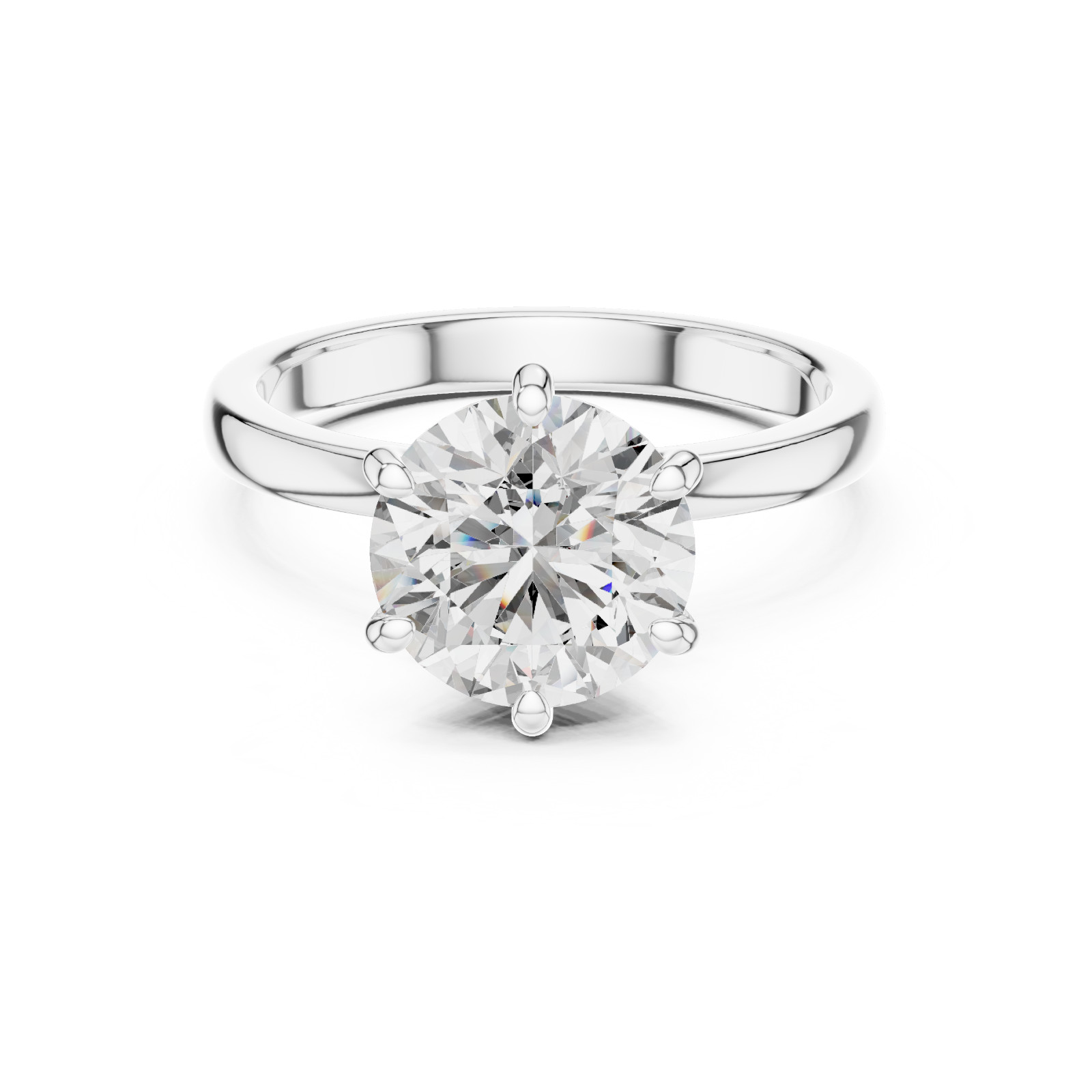 2.15Ct Round Cut Natural Moissanite Engagement Solitare Ring 925 Sterling Silver