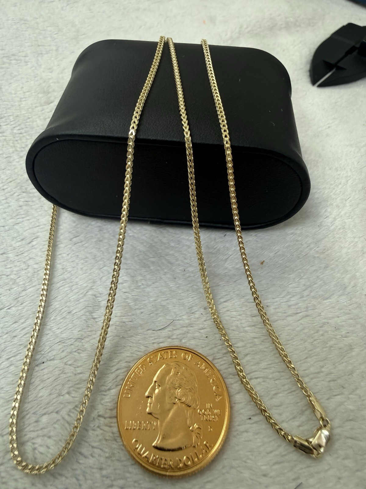 10kt Solid Yellow Gold 24” Inch 1.5mm Franco Chain