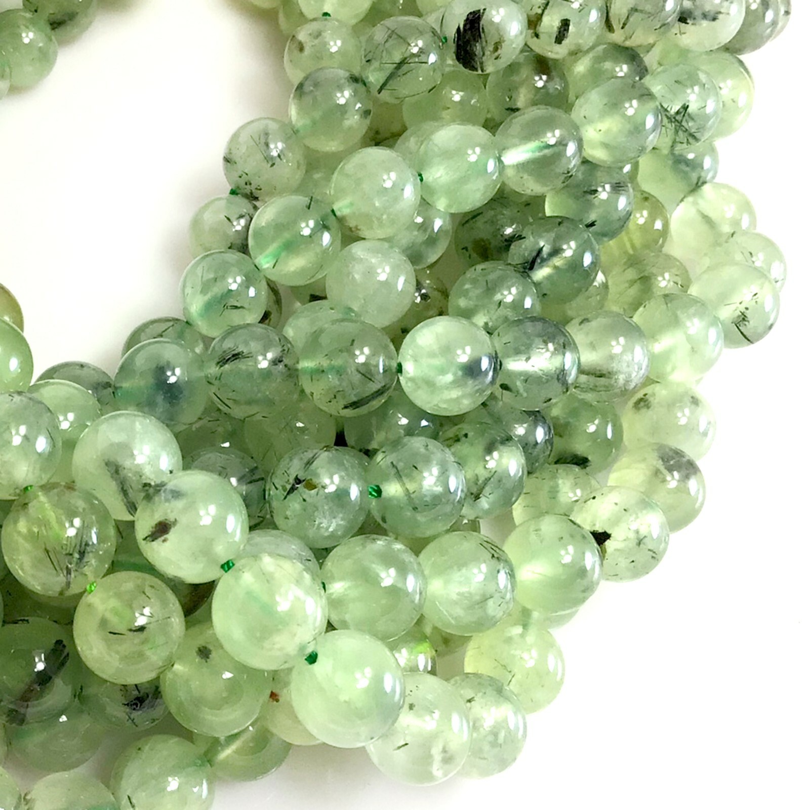 Gemstone Green Natural Prehnite Round Beads 15″ strand 4mm 6mm 8mm 10mm 12mm
