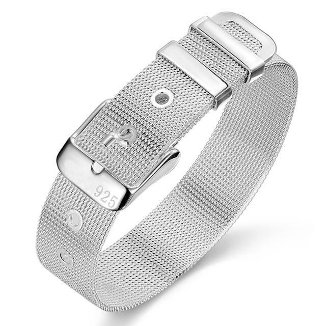 Unisex Women’s Sterling Silver Bangle Bracelet Adjustable Size” L103-9