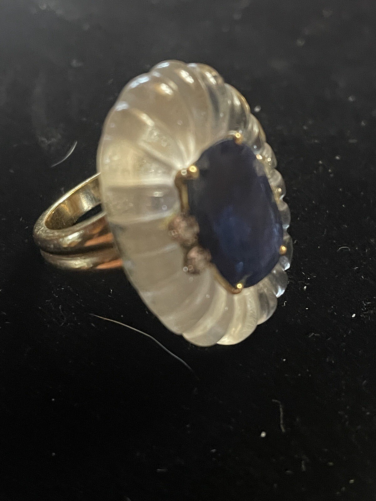 18 k Yellow Gold Sapphire and Diamond Ring.One Of A Kind See Note In Description