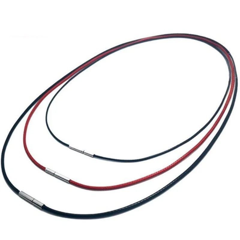 Waterproof Braided Leather Chain Cord Necklace with Stainless Steel Clasp