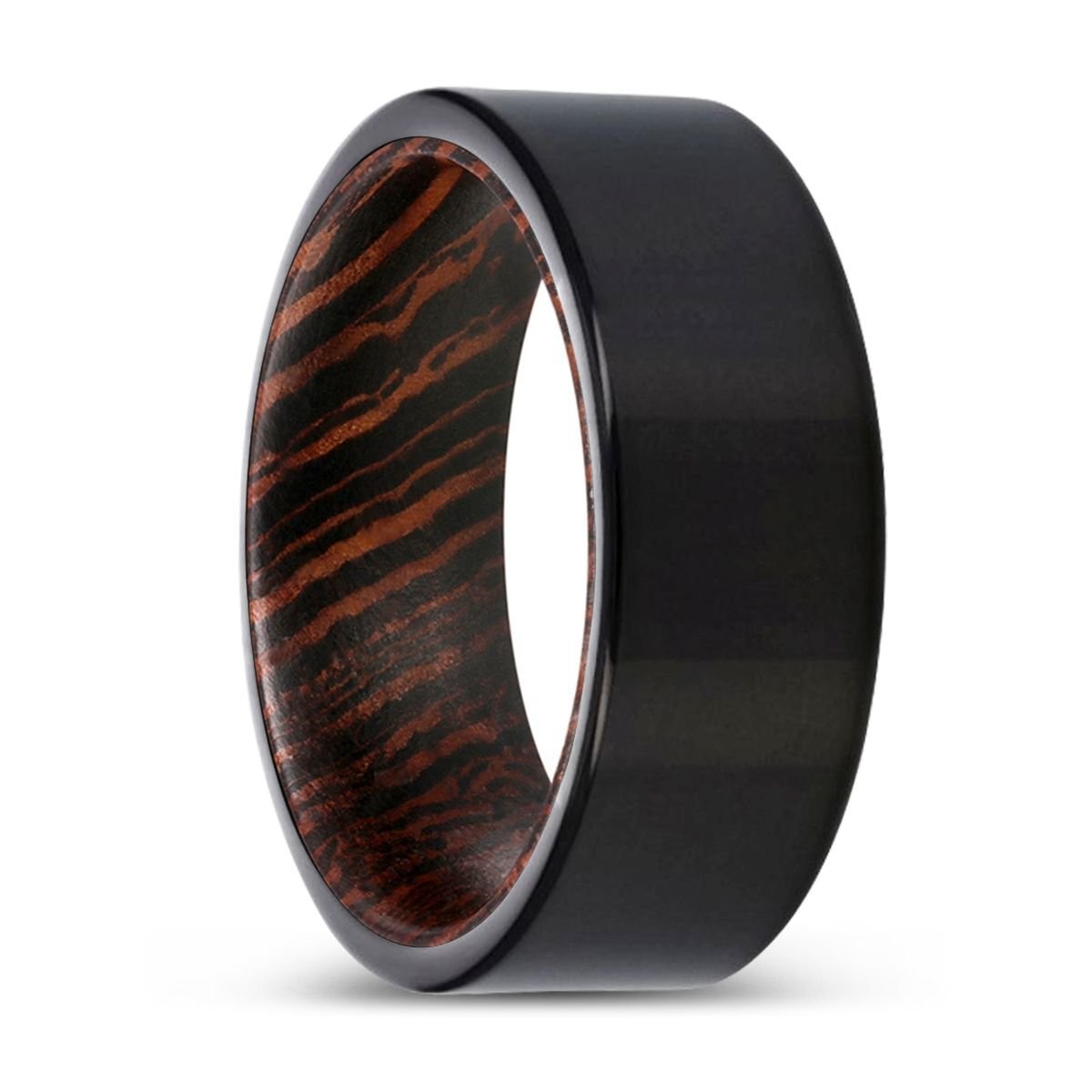 MANOLIS | Tungsten Wenge Wood Inlay Ring