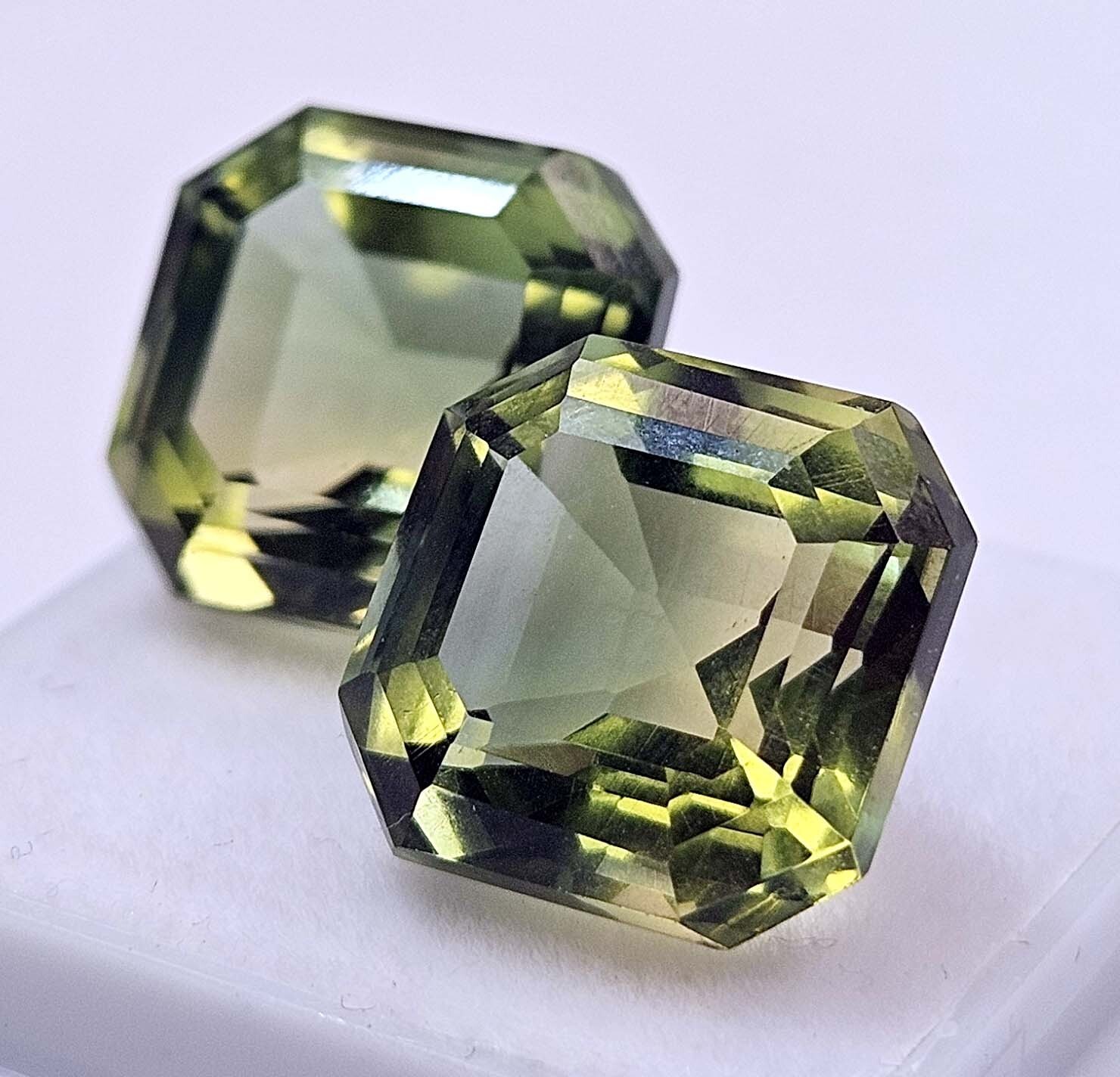 Asscher Cut Pair Bi-Colour Tourmaline 8 Ct Loose Gemstone For Earring Making