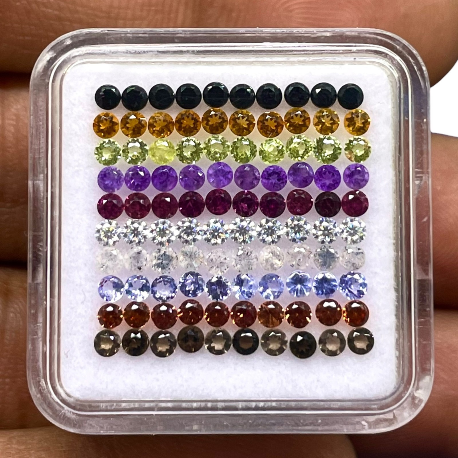 100 Pcs Natural Multi Gemstones 2mm Round Calibrated Cut Loose Gemstones Lot