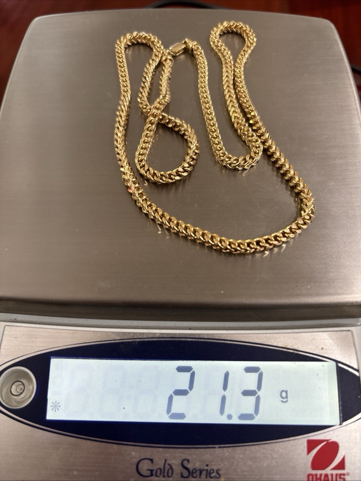 14k Yellow Gold 24″ Solid Franco Curb Link 4 mm 21 Grams ITALY Chain Necklace