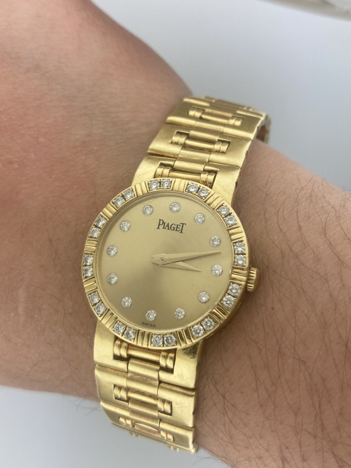 Piaget 23mm Dancer 80564 18k Solid Yellow Gold Diamond Dial Bezel Quartz Polo