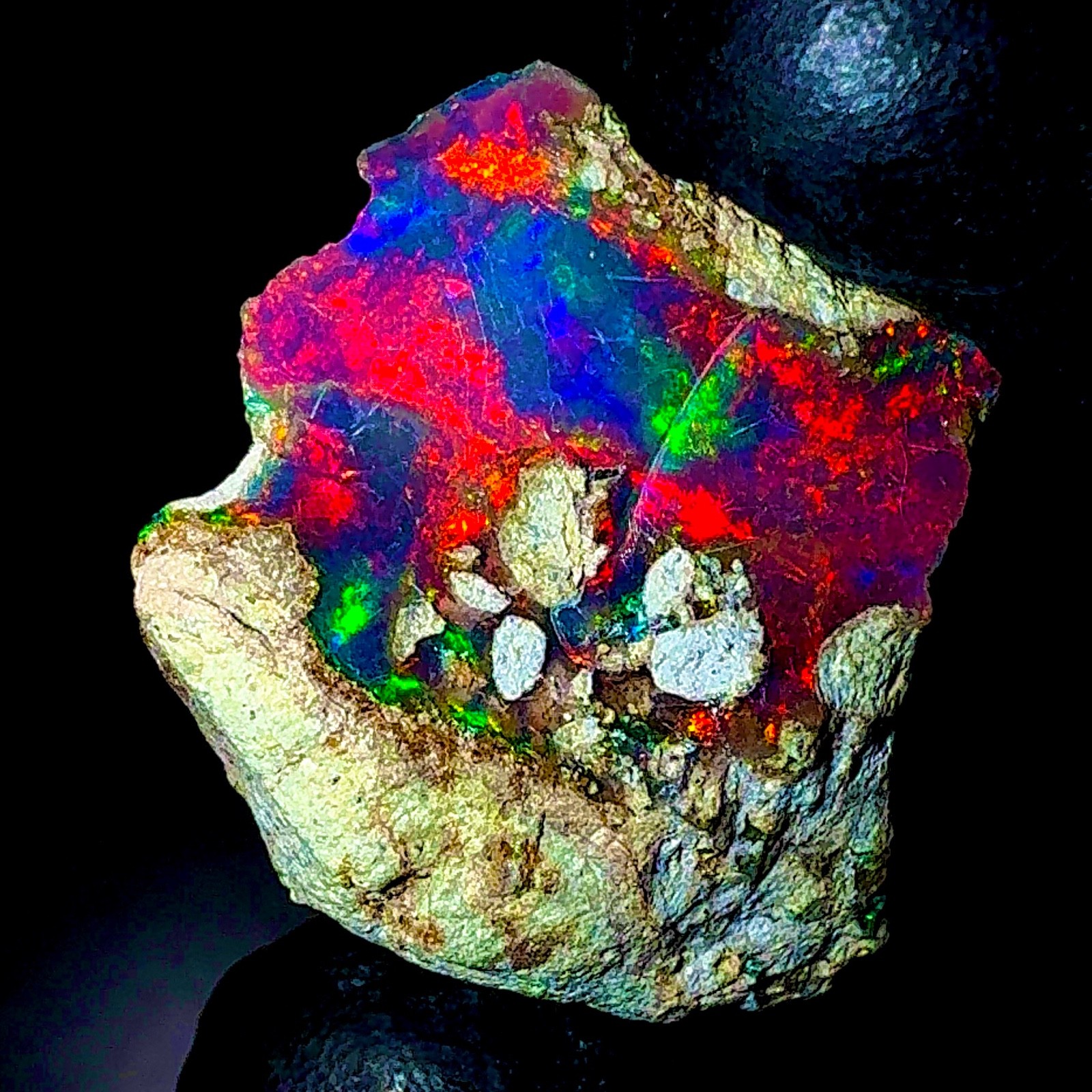 10 Ct Black dry Opal Rough, Cut Grade Fire Opal Rough, Ethiopian Multi Fire Opal
