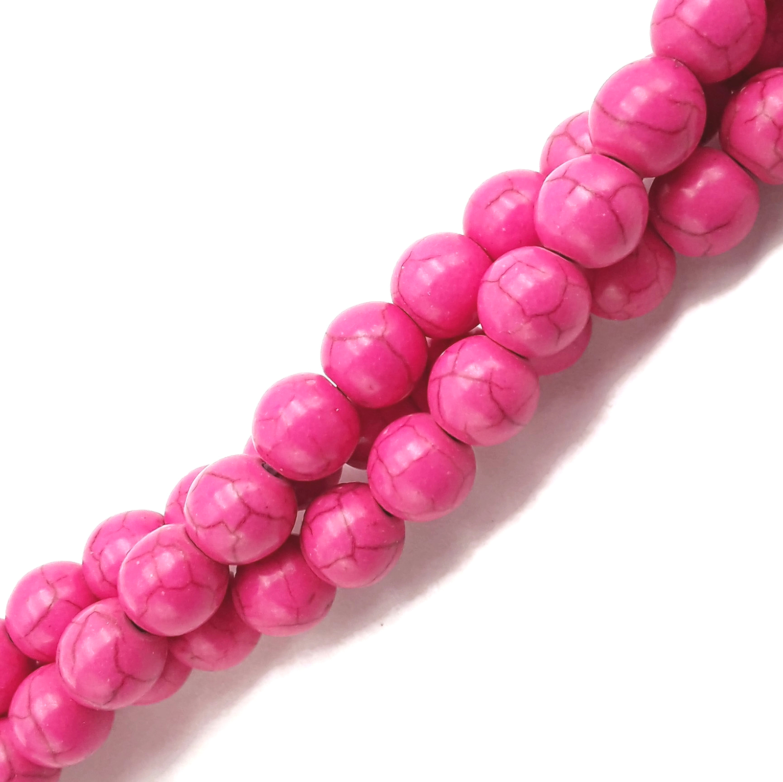 Pink Howlite Turquoise Smooth Round Beads Size 4mm 6mm 8mm 10mm 12mm 15.5″Strand
