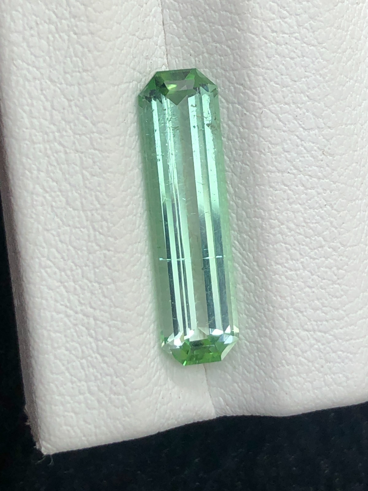 2.55 Cts Seafoam Tourmaline | Long Emerald Cut | Slightly Included