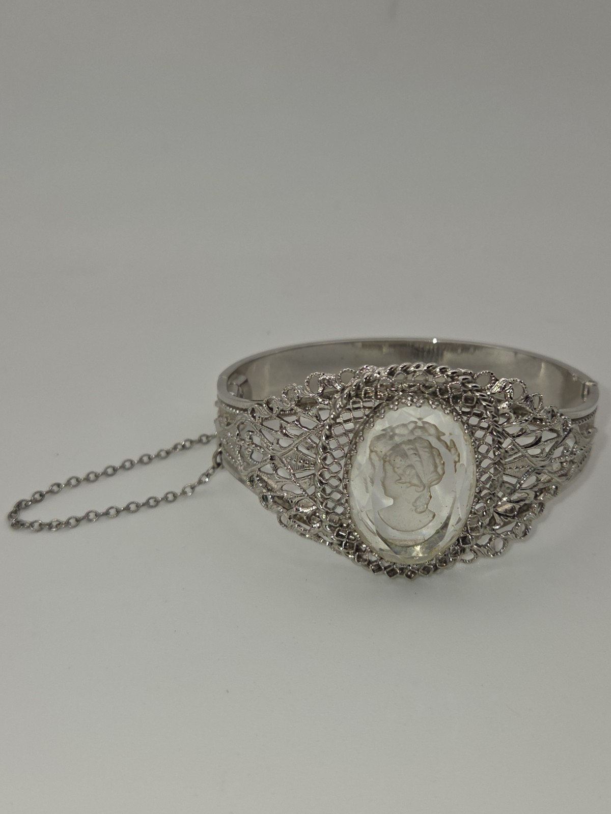 Vintage Cameo Whiting & Bracelet Intaglio Filigree Signed ‘Mesh Bags’ Jewelry