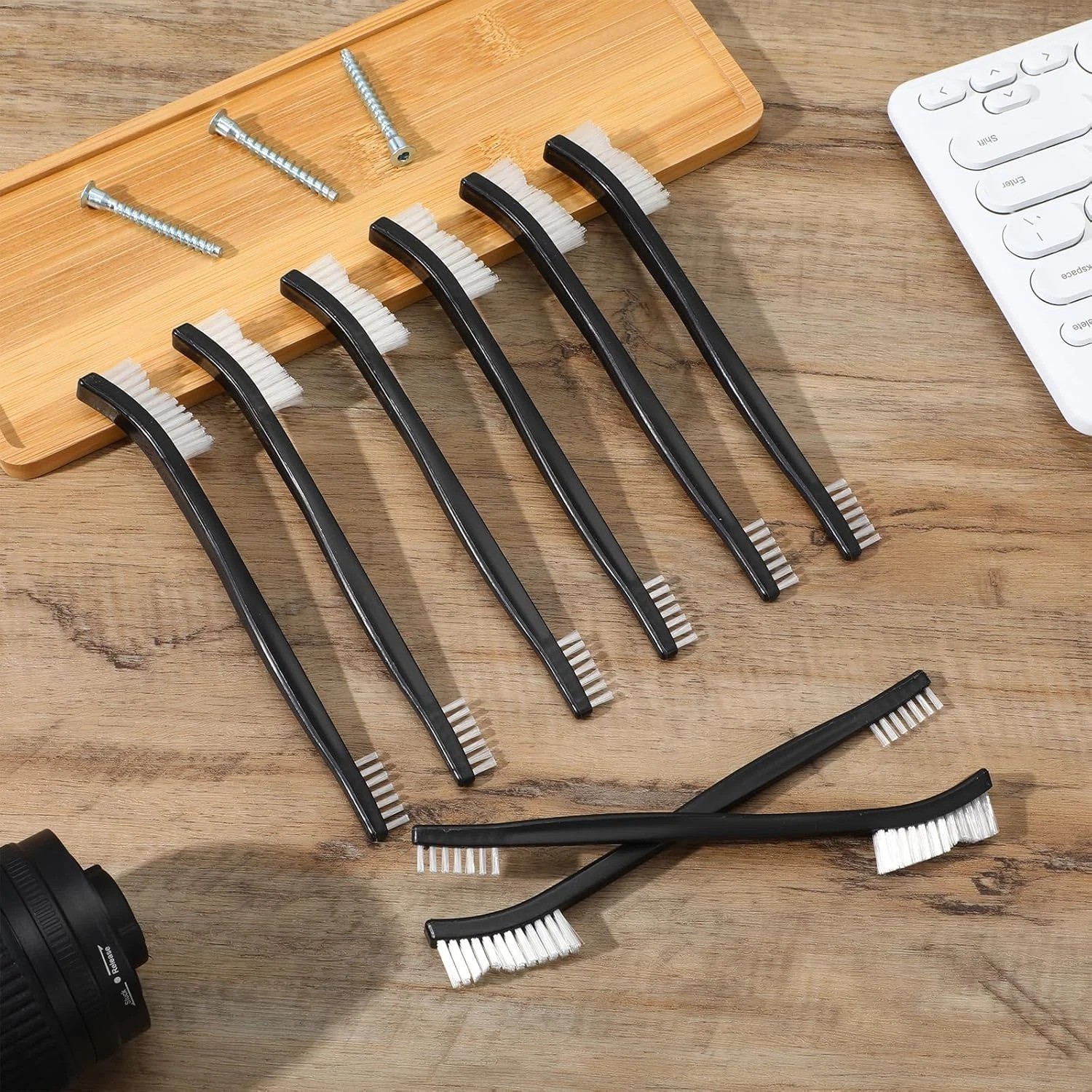 10PCS Double Ended Nylon Cleaning Brushes Small Detail Crevice Cleaner Jewelry