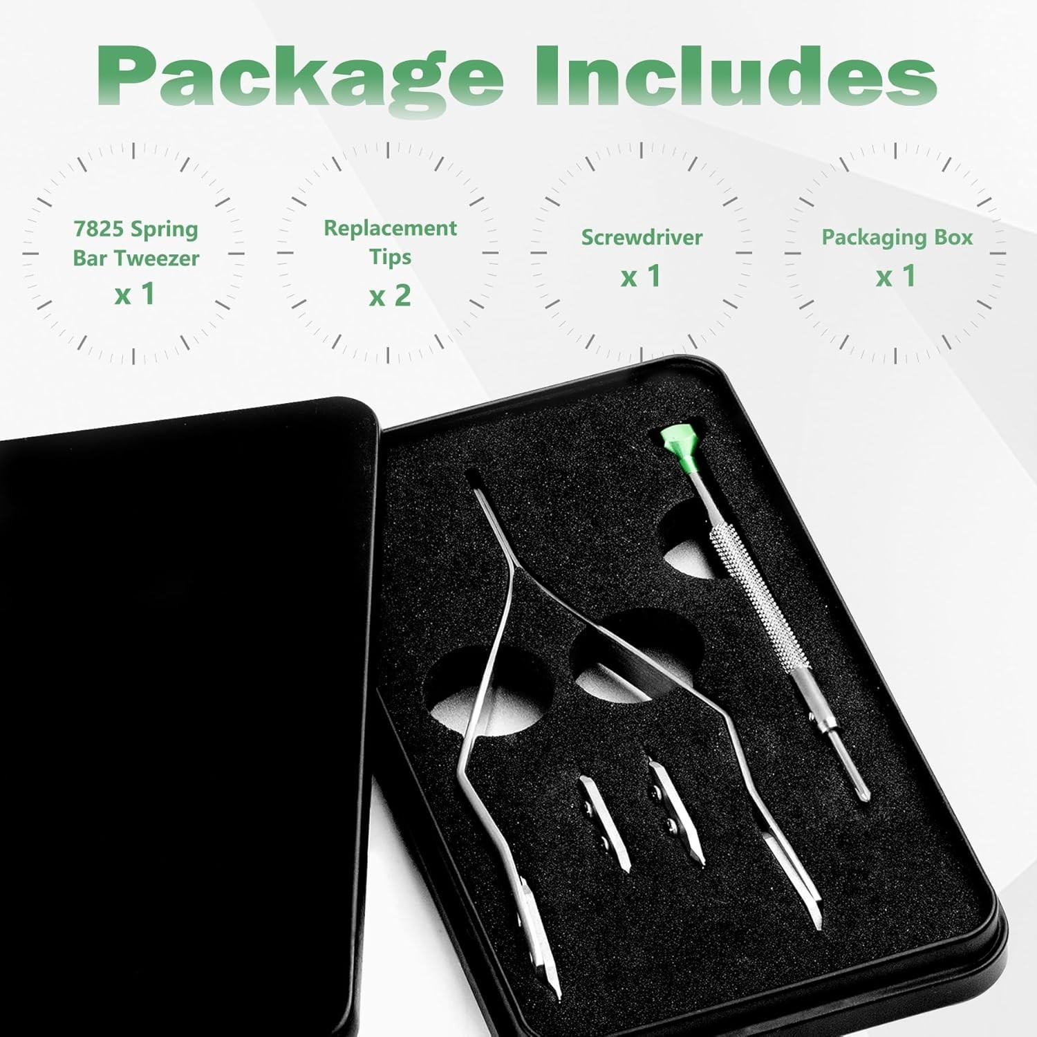 Lightweight Professional Spring Bar Tweezers – 4 Working Ends for Watchmakers