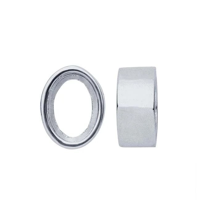 8x6mm Oval Tube Setting Cast Sterling Silver Step Bezel Cup 6×8