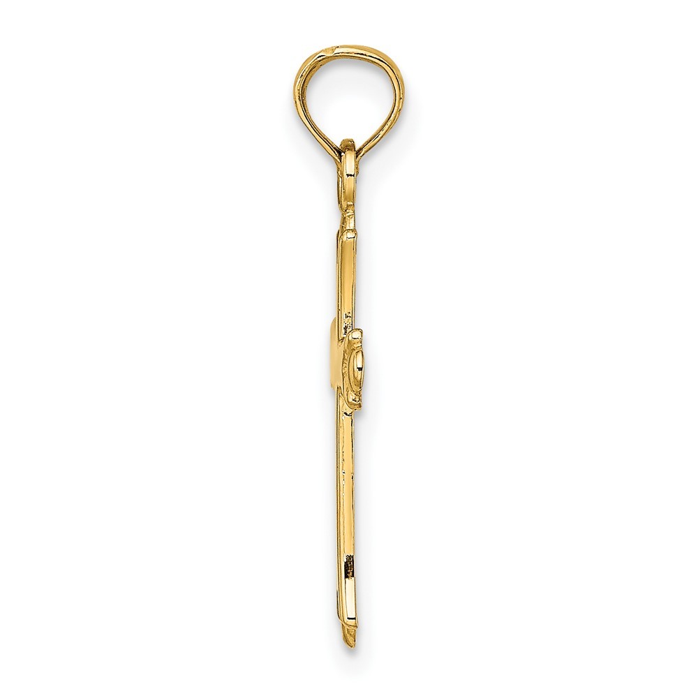 10K Yellow Gold Polished Cross Charm Pendant for Women 0.55g