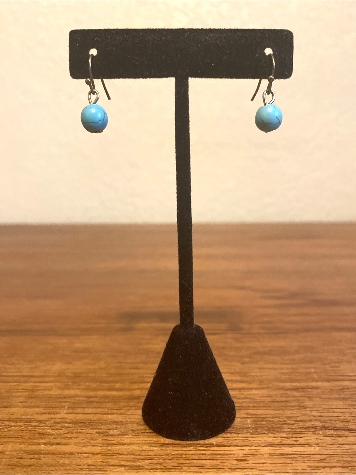 Small Minimalist South Western Style Turquoise Ball Earrings