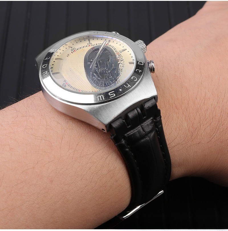 For swatch quality textured interface genuine leather watch band strap 17mm 19mm