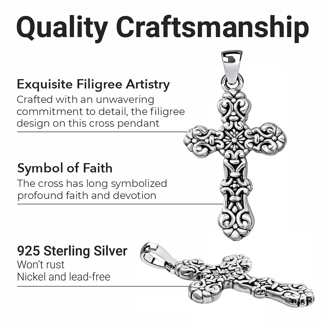 Cross Pendant without Chain in Sterling Silver 3.20 Grams