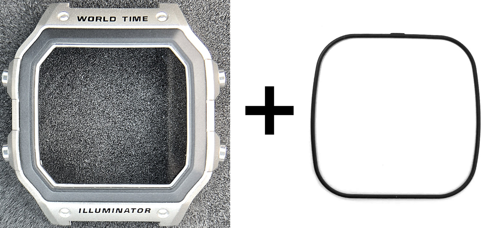 Genuine Casio Watch Case, for AE-1200 / AE-1300 / WS-1600H (Casio Royale) Silver