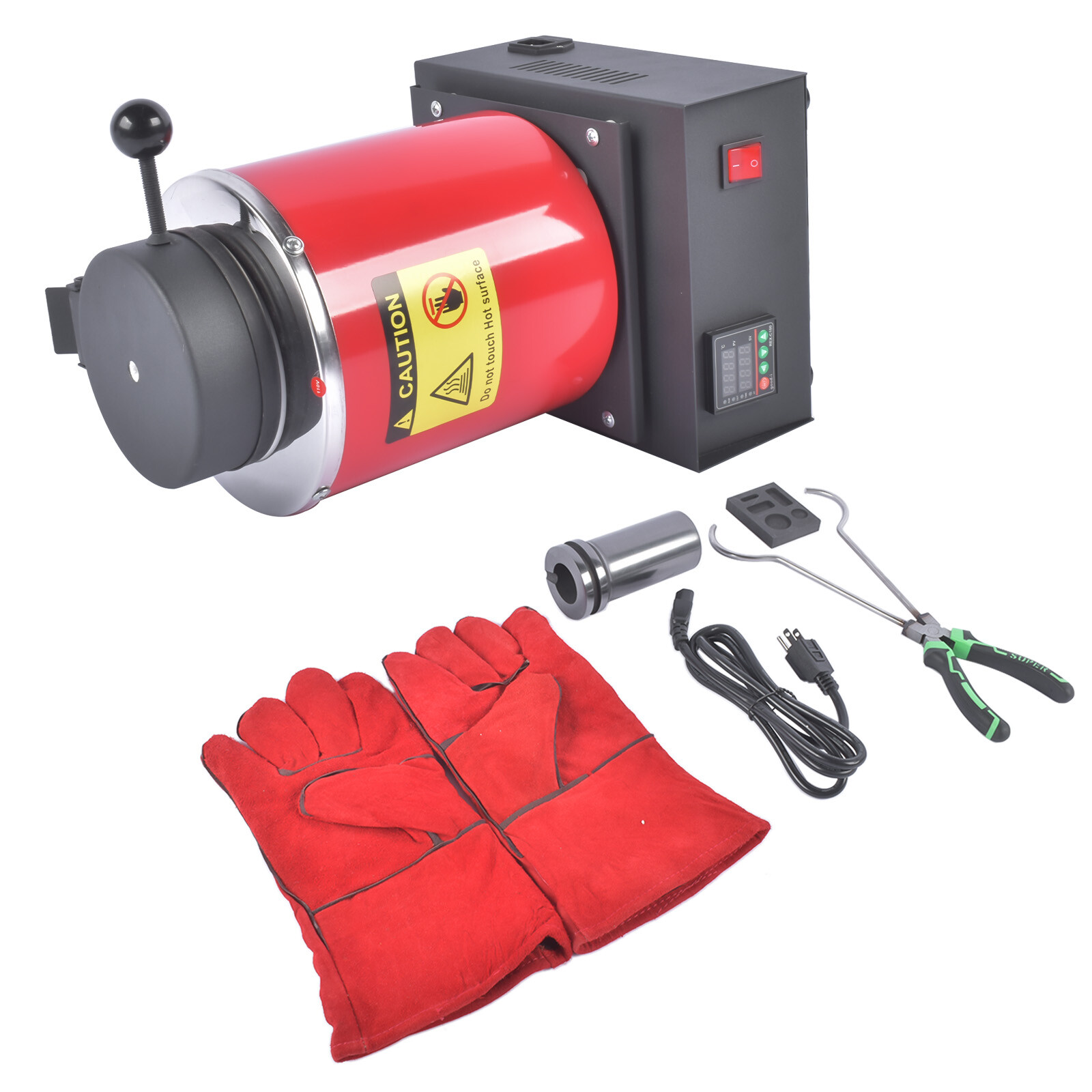 1500W 1150°C/2102°F Small High-Temperature Casting Furnaces 110V Red 1KG 2KG 3KG
