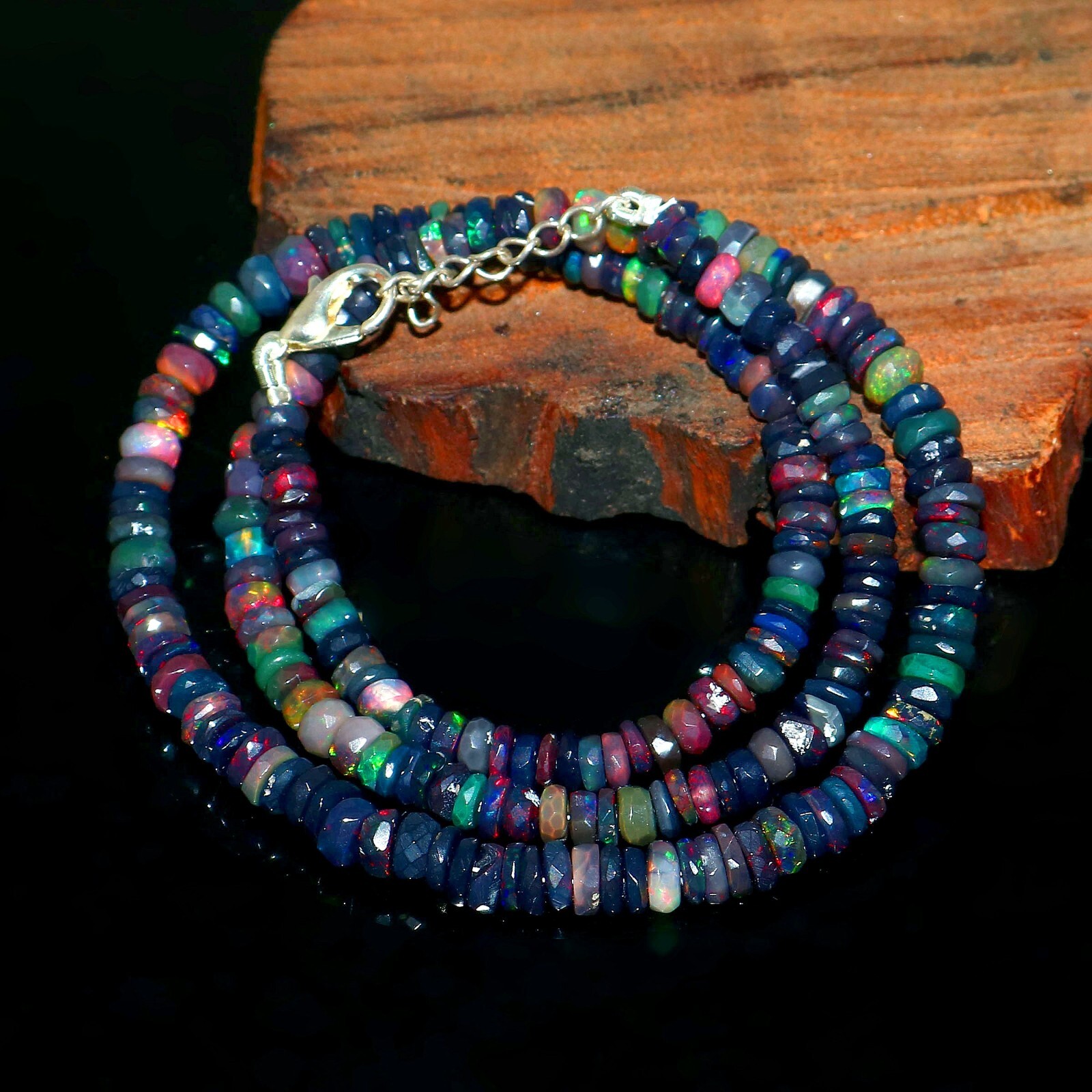 Rondelle beads top quality opal beads opal raugh necklace gift for her 1016