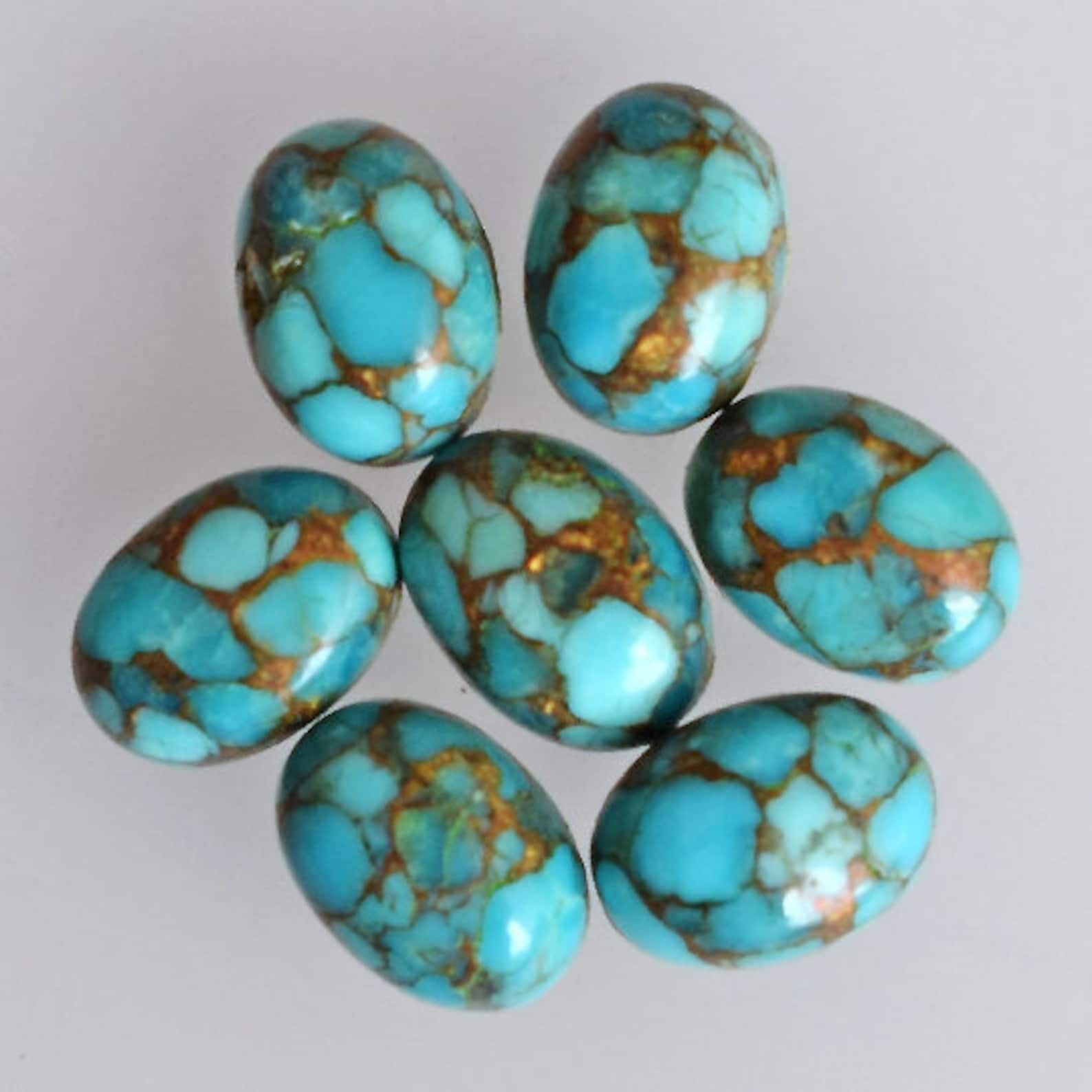 Blue Copper Turquoise Oval Cabochon Loose Gemstone Wholesale Lot