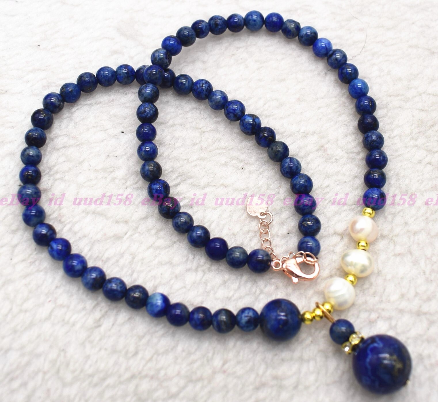 Genuine 6mm Natural Blue Lapis Lazuli Round Gemstone Beads Necklace 16-28 in