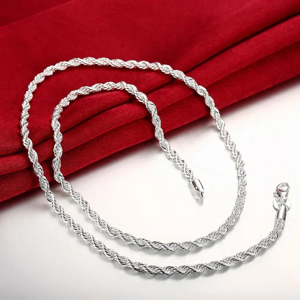 925 Sterling Silver Italian Rope Chain Men’s Necklace 4mm – NEW**