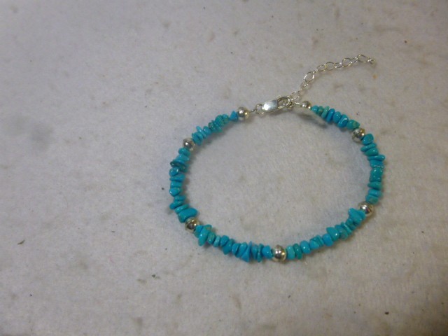 Rare Sleeping Beauty Turquoise And 925 Native American Southwestern Bracelet