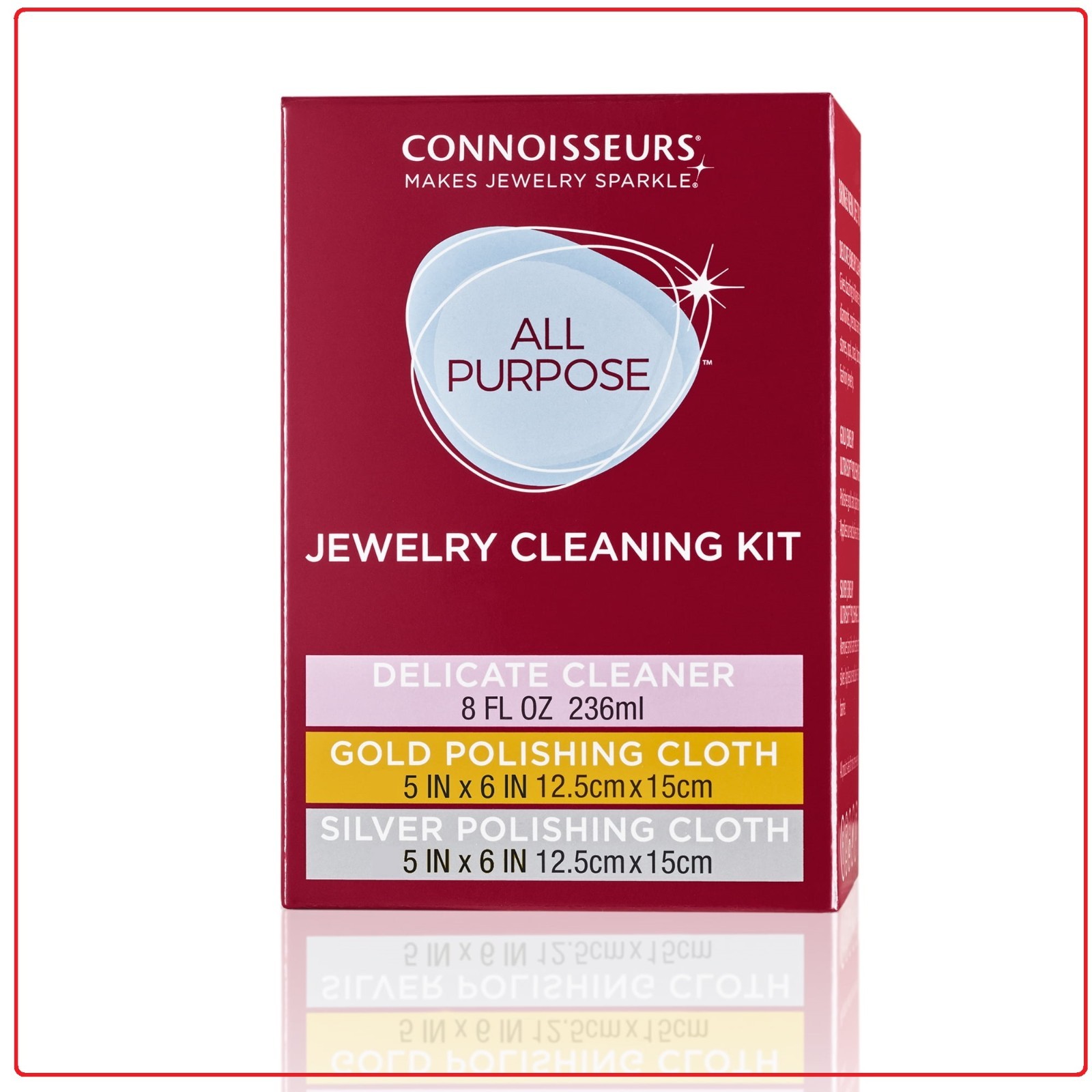 Connoisseurs All-Purpose Jewelry Cleaning Kit with Cleaner Solution and Polishin