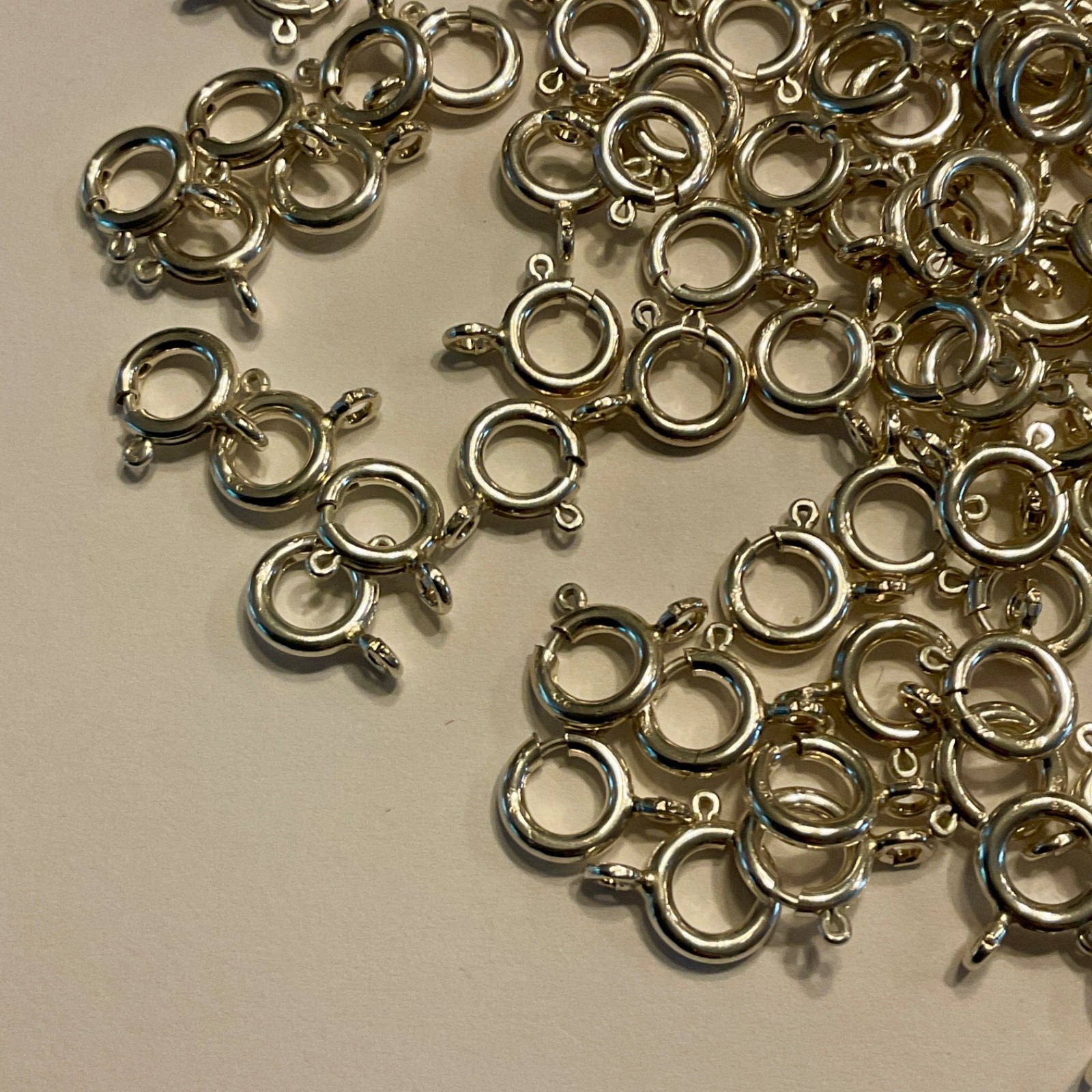 Sterling Silver 7.8mm Spring Rings Open Loop Lot of 10 New Old Stock