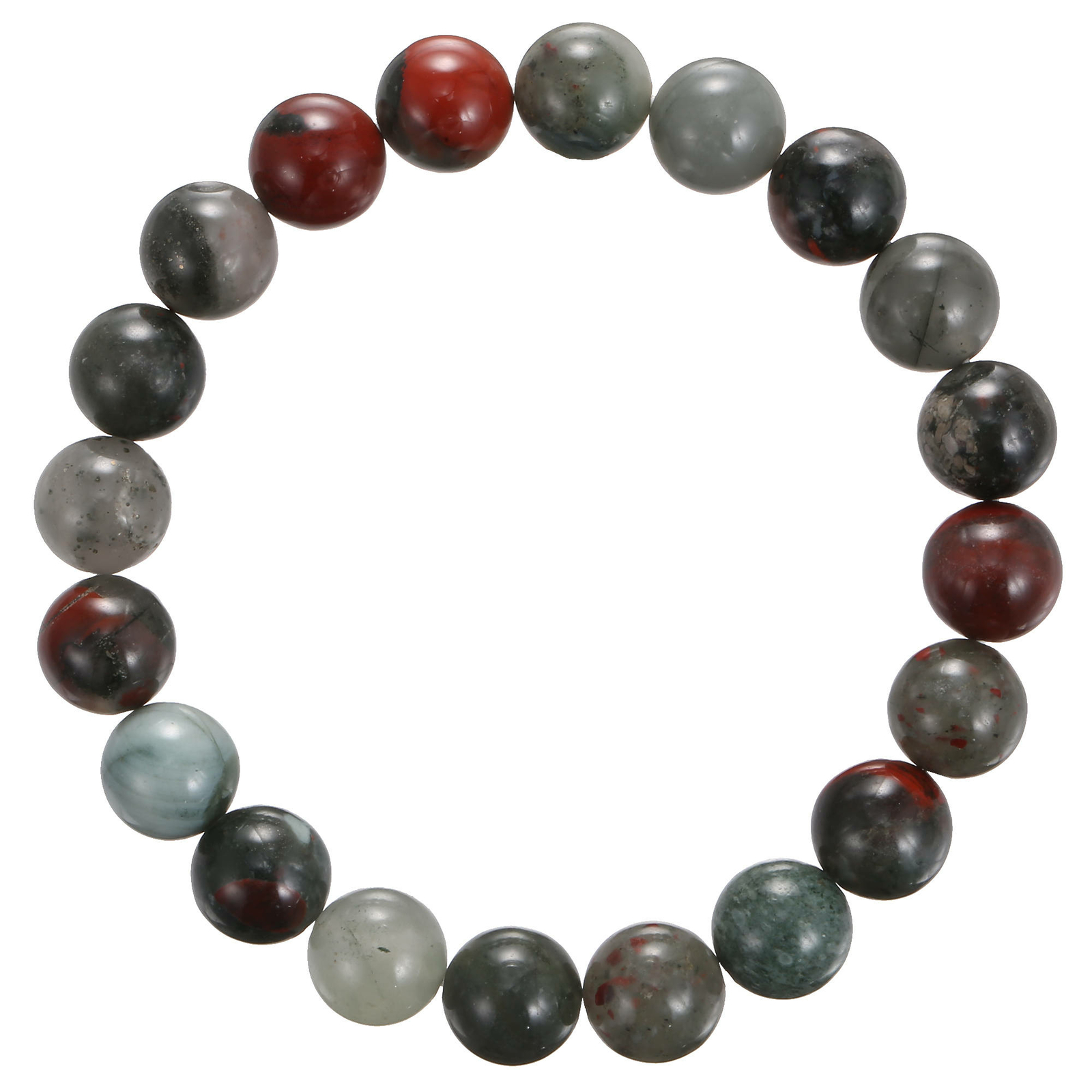 African Bloodstone Bracelet Smooth Round Size 8mm 10mm 7.5″ Length