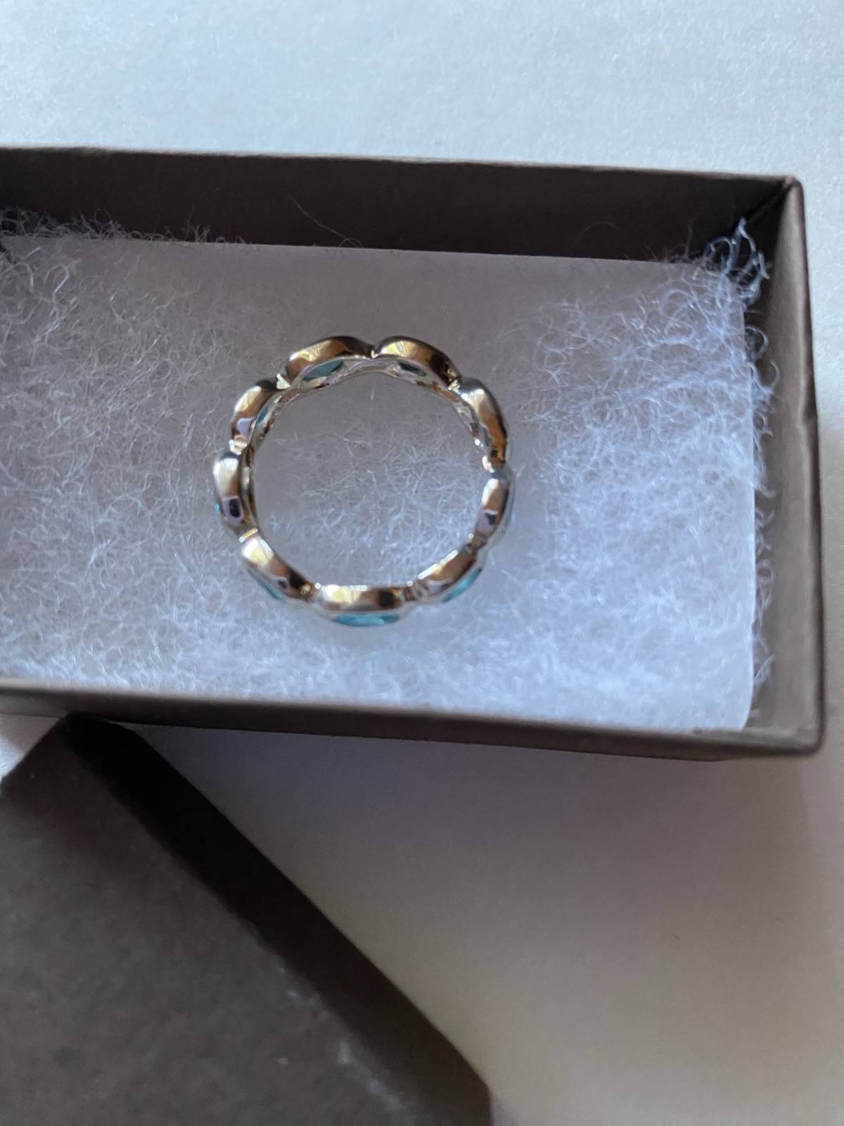 Silpada Northern Lights Ring w/ Round Blue Stone, Silver/Blue, Size 8