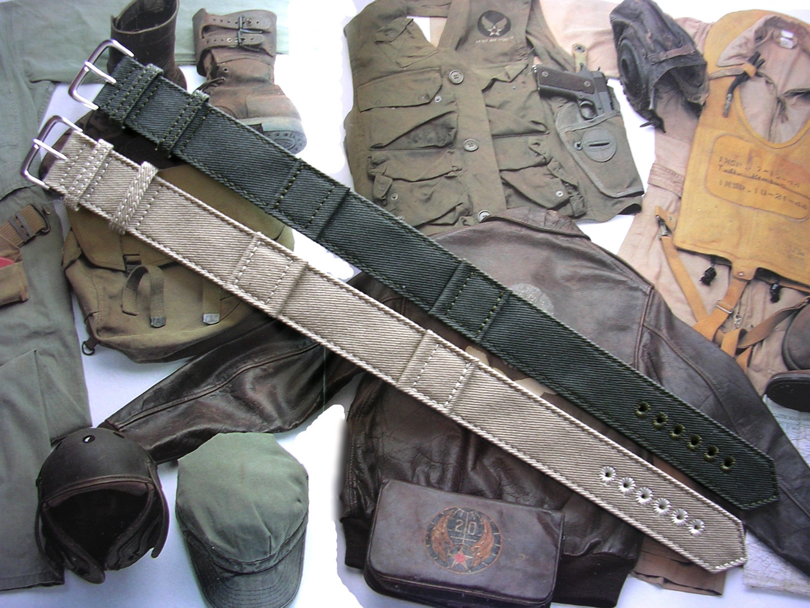 WWII Canvas 1pc NATO ® RAF Military Army drab XL watch band strap IW SUISSE USA