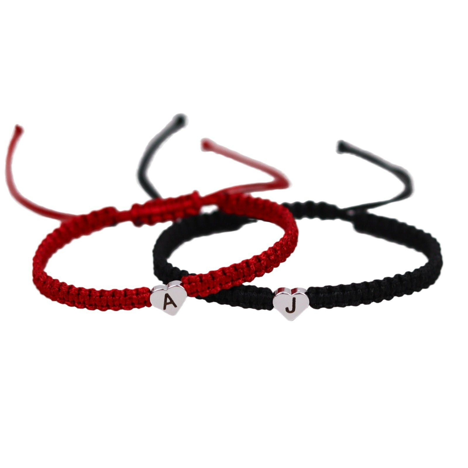 2pcs/set Engraved Initial Bracelets for Couples Friendships Matching Bracelets