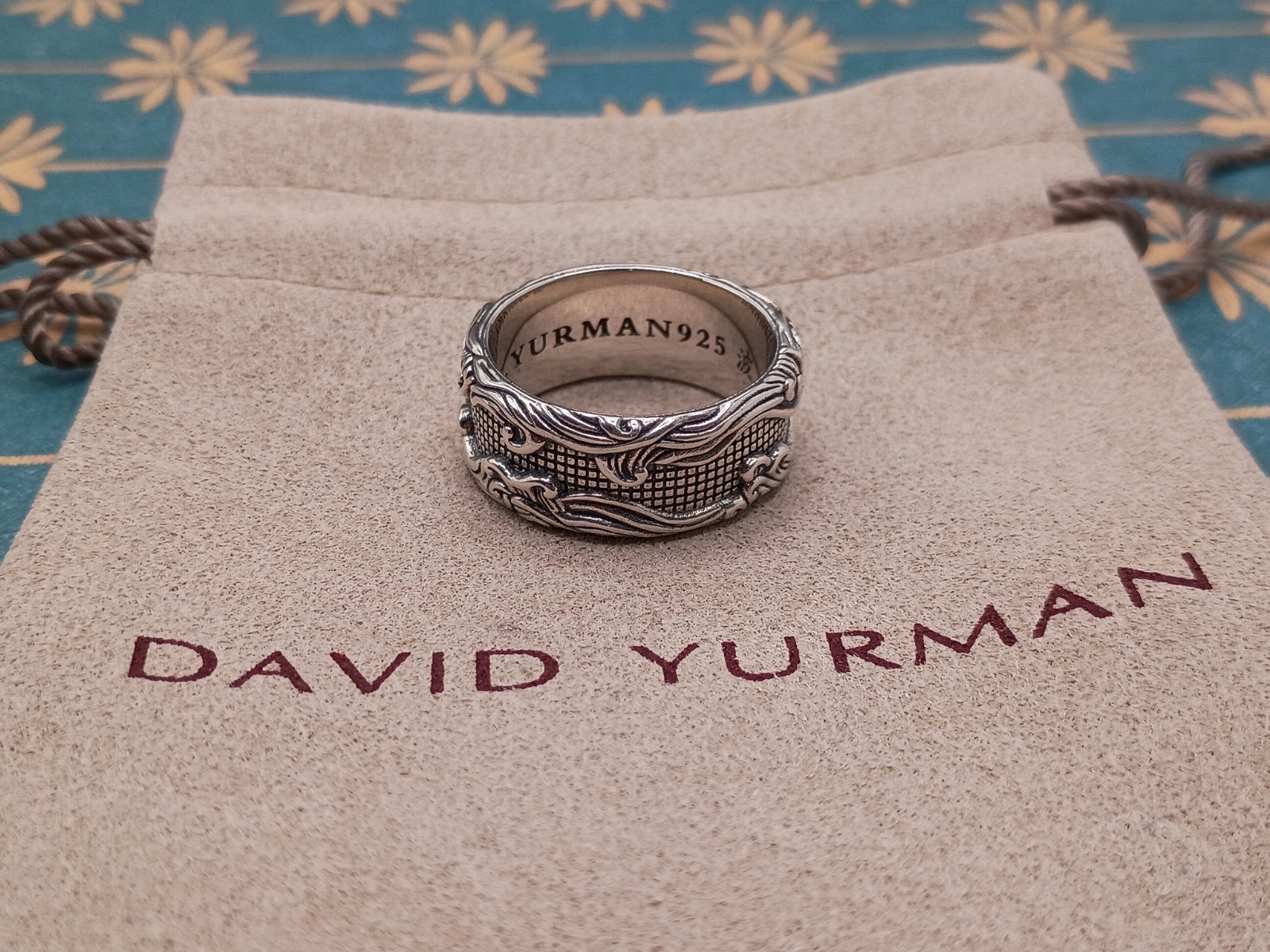 David Yurman Sterling Silver 925 Wave Ring Band Size 9 1/2
