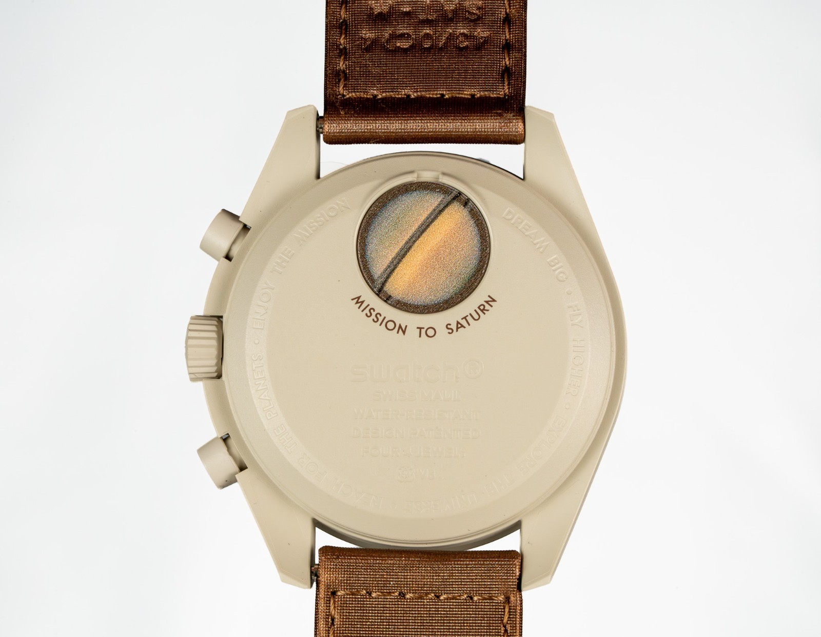 Swatch x Omega Bioceramic Moonswatch Mission To Saturn 42 mm Beige…
