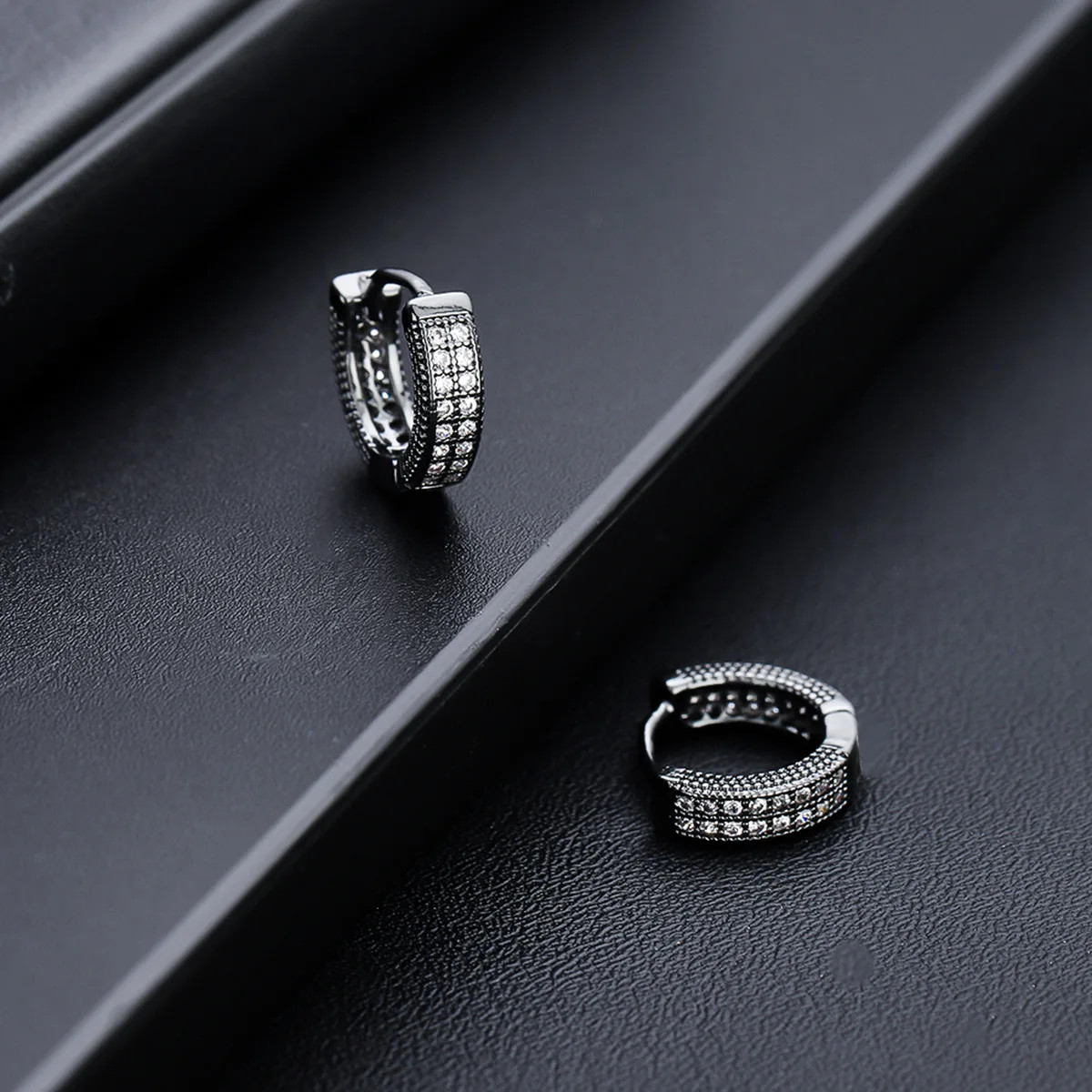 Female Male Multicolor Zircon Small Round Hoop Earrings For Men Women Minimalist