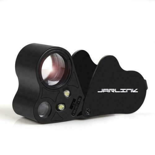 30X 60X Illuminated Jewelers Eye Loupe Foldable Magnifier Bright LED Light Gold