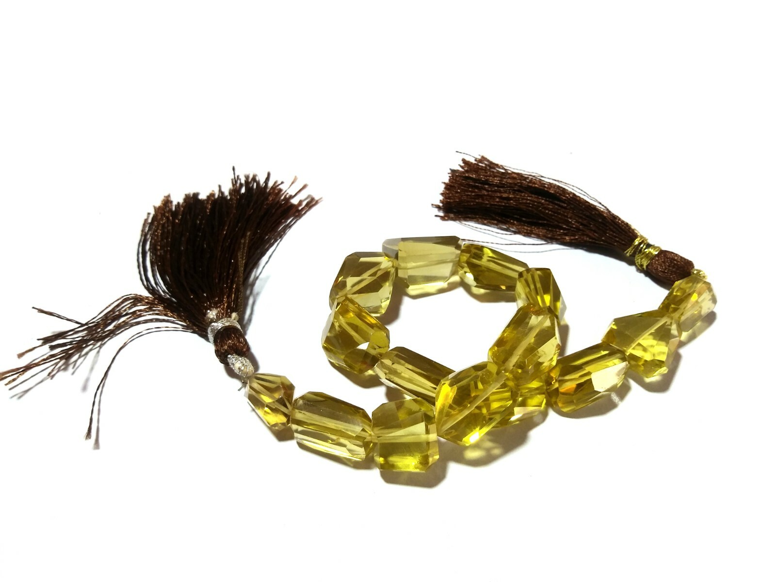 1 Strand Natural Lemon Topaz Nuggets Step Cut Faceted 8×11-12x15mm Beads 8″inch